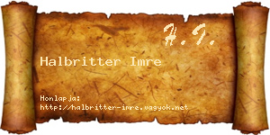 Halbritter Imre névjegykártya