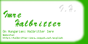imre halbritter business card